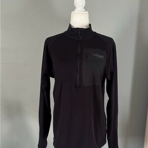 Sitka Women’s Core Mid-weight Black Quarter-Zip Pullover